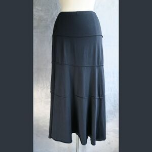 NECESSITEES Black Tiered Maxi Skirt Size M Cotton Pull On Witchy Goth USA